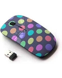 KawaiiMouse [ Optical 2.4G Wireless Mouse ] Vibrant Pastel Polka Dot Purple