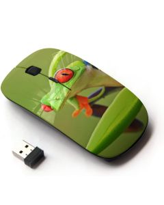 KawaiiMouse [ Optical 2.4G Wireless Mouse ] Frog Green Orange Tropical Summer