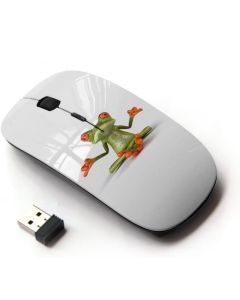 KawaiiMouse [ Optical 2.4G Wireless Mouse ] Yogi Yoga Meditating Frog Minimalist