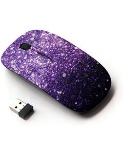 KawaiiMouse [ Optical 2.4G Wireless Mouse ] Glitter Purple Shiny Dark Bling