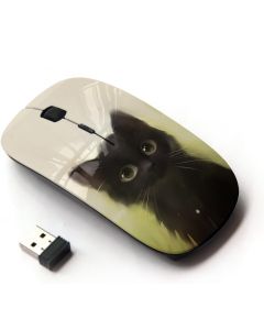 KawaiiMouse [ Optical 2.4G Wireless Mouse ] cute painting kitten cat black pet animal