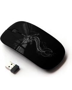 KawaiiMouse [ Optical 2.4G Wireless Mouse ] Mermaid Minimalist Black Neon Tattoo