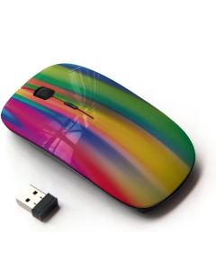 KawaiiMouse [ Optical 2.4G Wireless Mouse ] Acid Lines Colorful Pattern Fuchsia