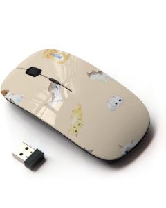 KawaiiMouse [ Optical 2.4G Wireless Mouse ] Cute Kittens Peach Cat Yellow Kids Pet