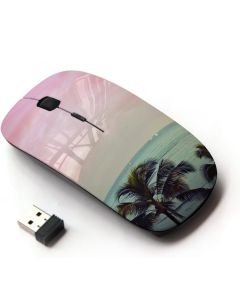 KawaiiMouse [ Optical 2.4G Wireless Mouse ] Pink Palm Trees Florida California Sea