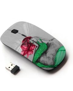 KawaiiMouse [ Optical 2.4G Wireless Mouse ] Mermaid Green Red Hair Tail Ocean Fairy Tale