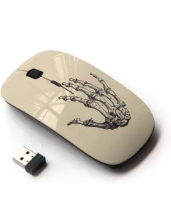 KawaiiMouse [ Optical 2.4G Wireless Mouse ] Hand Bones Skull Death Metal Yellow