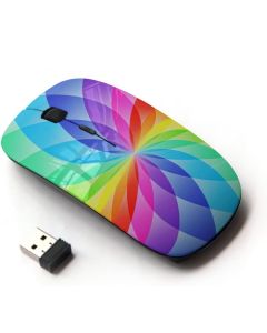 KawaiiMouse [ Optical 2.4G Wireless Mouse ] Floral White Rainbow Vibrant Colors