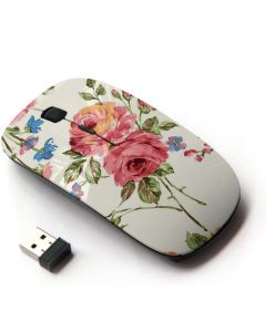 KawaiiMouse [ Optical 2.4G Wireless Mouse ] Rose Blossoms Pink Garden Art Flowers