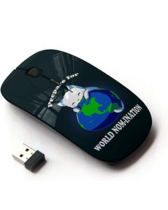 KawaiiMouse [ Optical 2.4G Wireless Mouse ] World Planet Earth Cat Ruler White King Anime