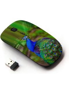 KawaiiMouse [ Optical 2.4G Wireless Mouse ] Peacock Green Vibrant Purple Blue Bird