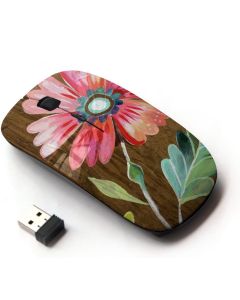 KawaiiMouse [ Optical 2.4G Wireless Mouse ] Wood Nature Purple Teal Watercolor