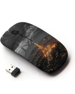 KawaiiMouse [ Optical 2.4G Wireless Mouse ] Eifel Tower Paris City Tourist Night Clouds