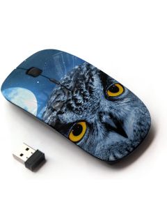 KawaiiMouse [ Optical 2.4G Wireless Mouse ] Owl Moon Night Eyes Bird Smart School