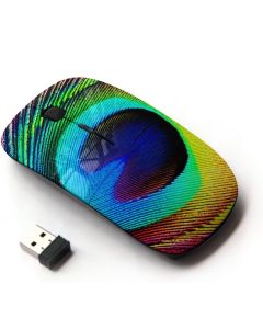 KawaiiMouse [ Optical 2.4G Wireless Mouse ] Feather Peacock Colorful Eye Bird Magic