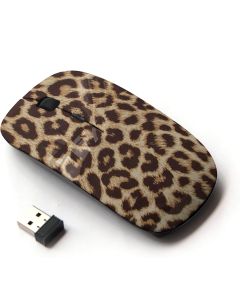 KawaiiMouse [ Optical 2.4G Wireless Mouse ] Cheetah Golden Brown Animal Pattern