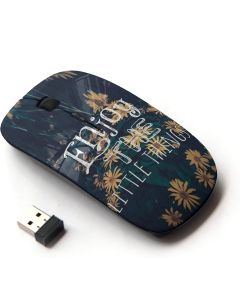 KawaiiMouse [ Optical 2.4G Wireless Mouse ] Enjoy The Little Things Sunflower Text